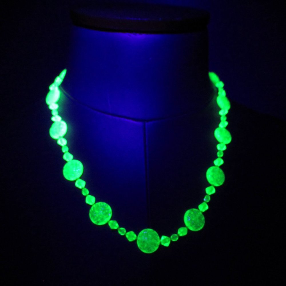 Uranium Glass Bead necklace